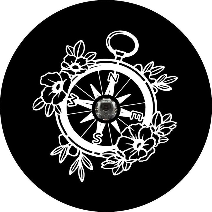 Flower/Floral Pocket Compass Spare Tire Cover