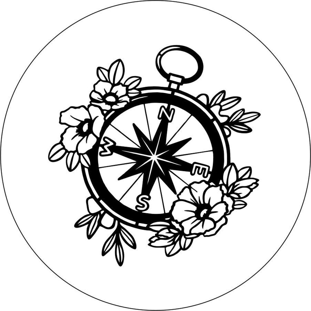 Flower/Floral Pocket Compass Spare Tire Cover