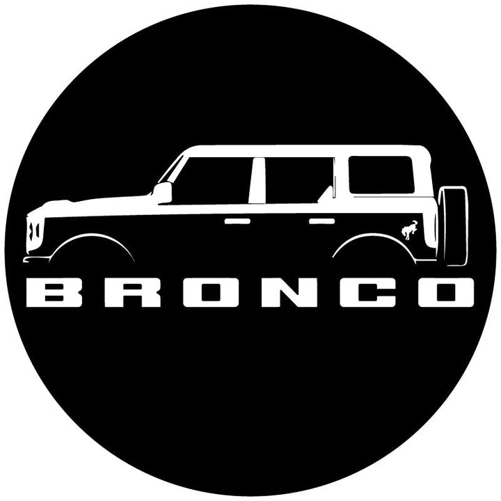 Ford Bronco Silhouette - Custom Spare Tire Cover Design for Broncos