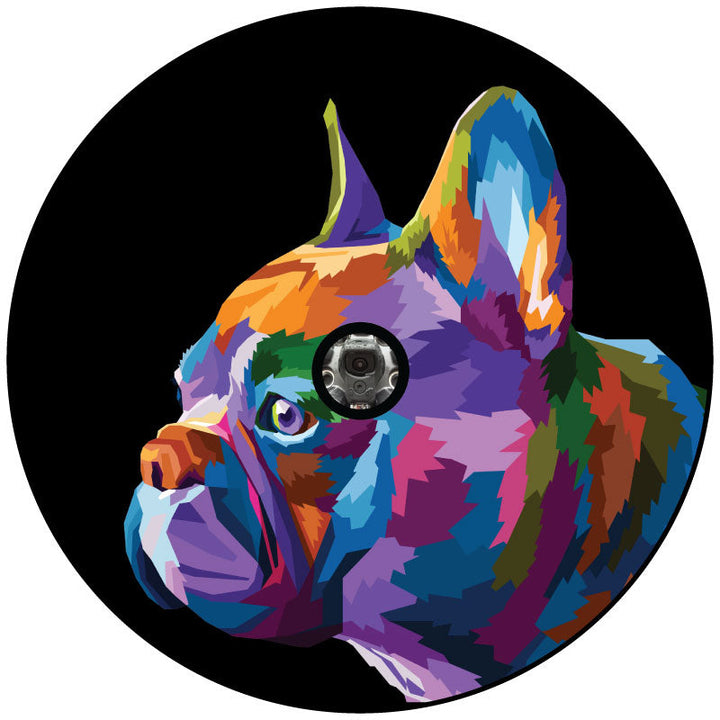 Pop Art French Bulldog Spare TIre Cover for Jeep, Bronco, RV, Camper, Van, & More