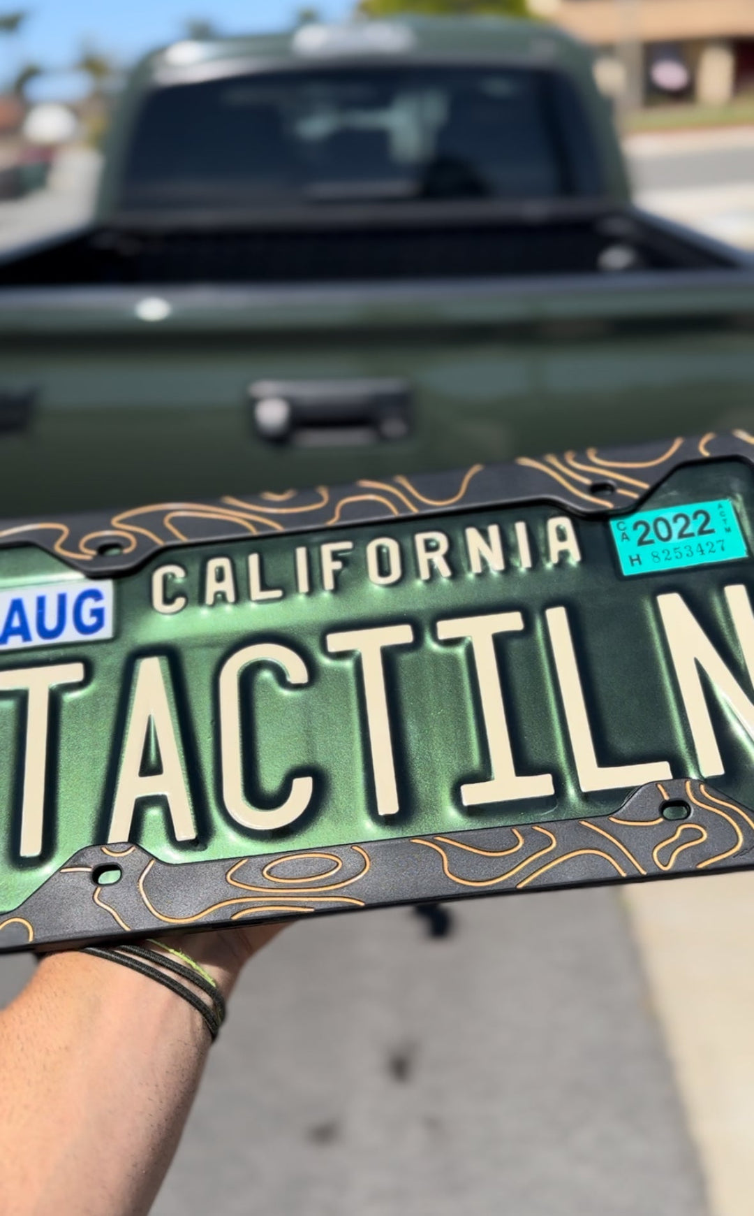 Two-Tone Silicone Topographic License Plate Frame - Anti-Rattle, Anti-Scratch Plate Wrap