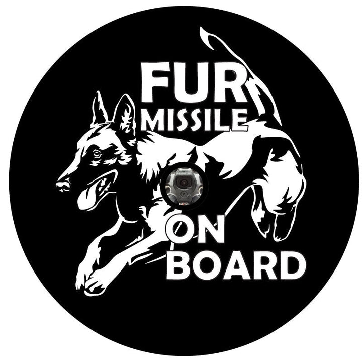 Fur Missile On Board Belgian Malinois Spare Tire Cover