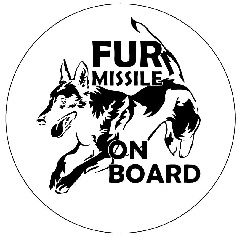 Fur Missile On Board Belgian Malinois Spare Tire Cover