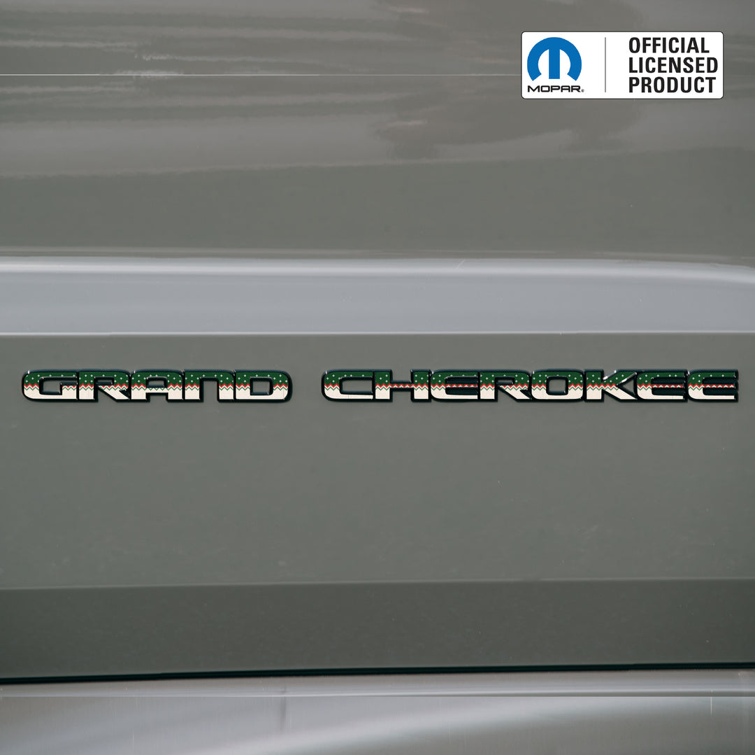 Winter Collection // GRAND CHEROKEE Door Emblem Overlay Decal Set // Fits 2017–2022 WK2