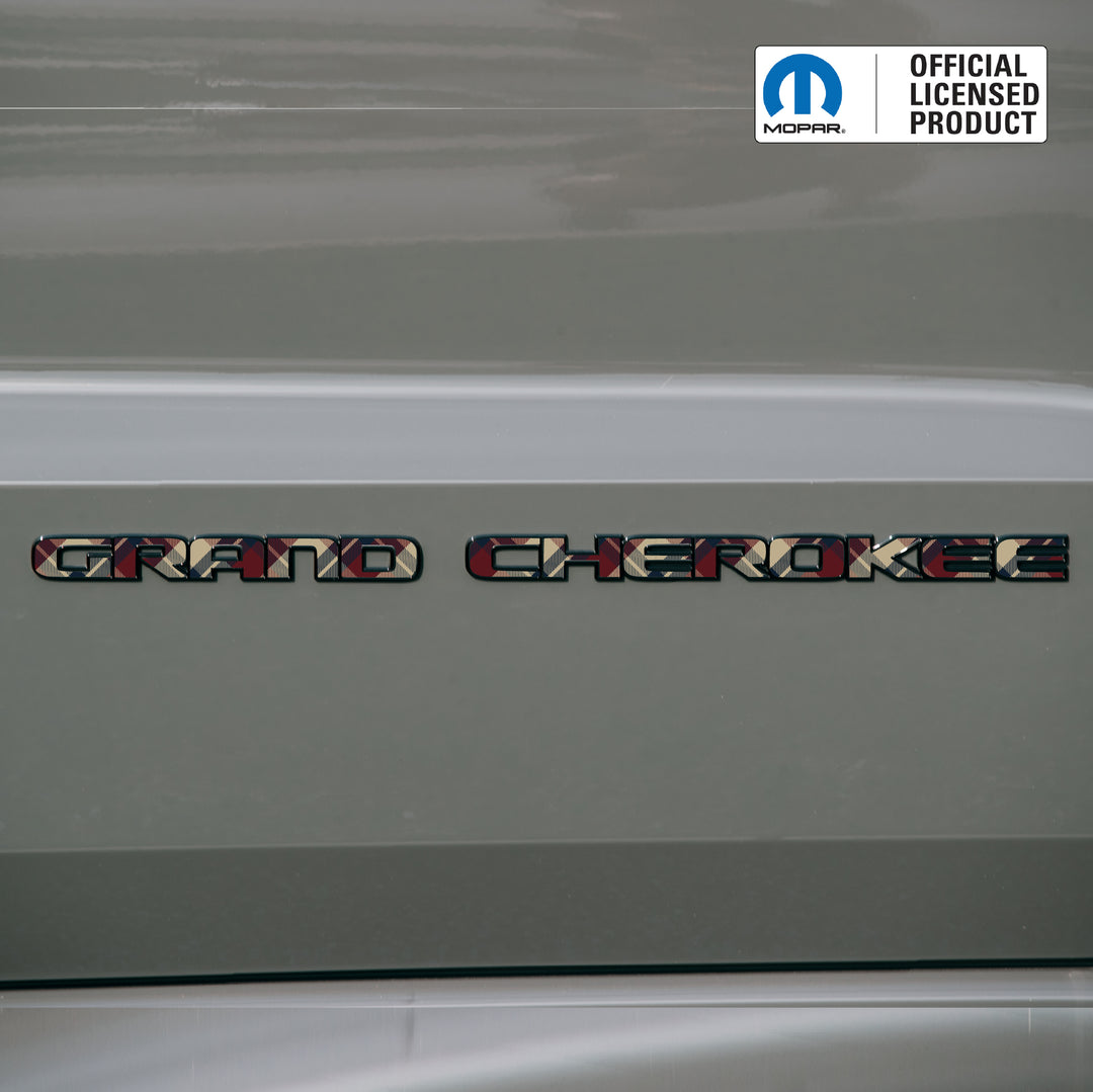 Winter Collection // GRAND CHEROKEE Door Emblem Overlay Decal Set // Fits 2017–2022 WK2
