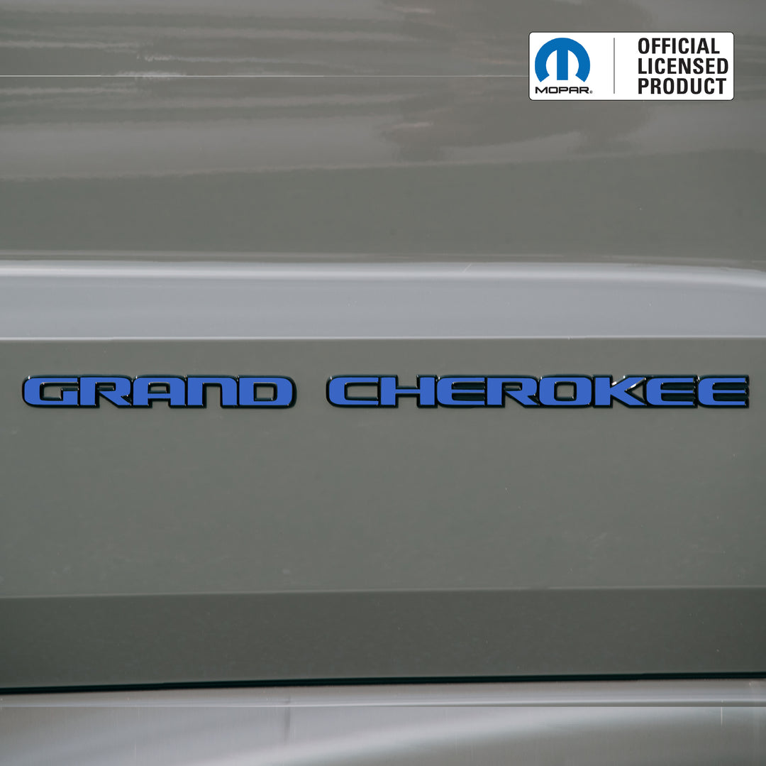 GRAND CHEROKEE Door Emblem Overlay Decals – Solid Color | Fits 2017-2022 Grand Cherokee WK2