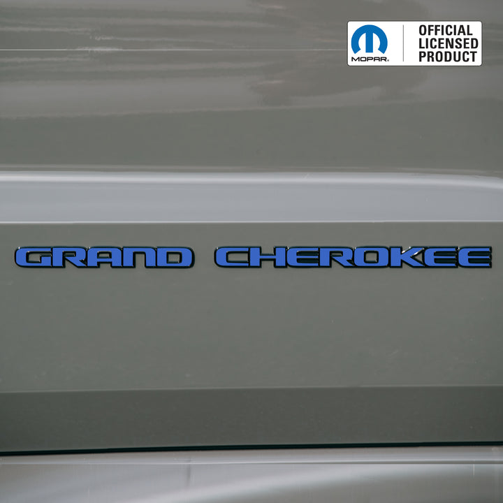 GRAND CHEROKEE Door Emblem Overlay Decals – Solid Color | Fits 2017-2022 Grand Cherokee WK2