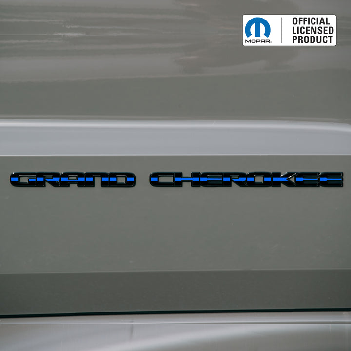 GRAND CHEROKEE Door Emblem Overlay Decals – American Flag Print Designs | Fits 2017–2022 Jeep Grand Cherokee WK2