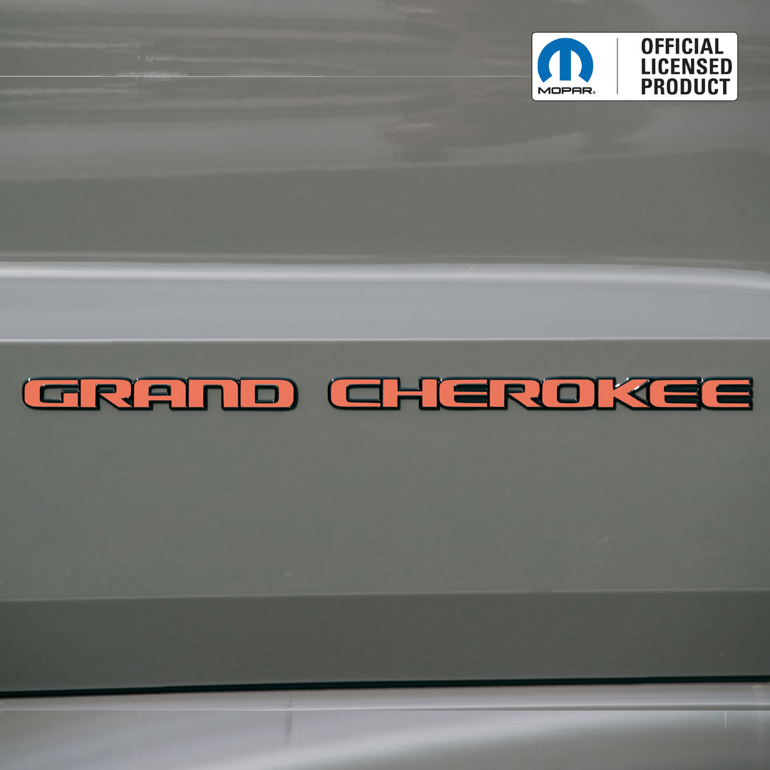 GRAND CHEROKEE Door Emblem Overlay Decals – Solid Color | Fits 2017-2022 Grand Cherokee WK2