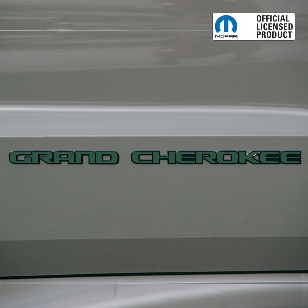 GRAND CHEROKEE Door Emblem Overlay Decals – Solid Color | Fits 2017-2022 Grand Cherokee WK2