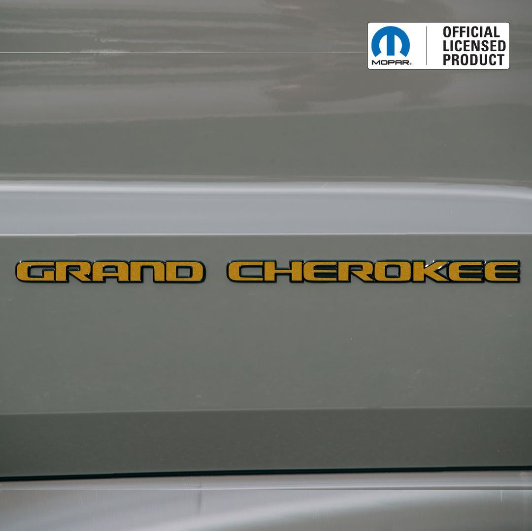 GRAND CHEROKEE Door Emblem Overlay Decals – Solid Color | Fits 2017-2022 Grand Cherokee WK2