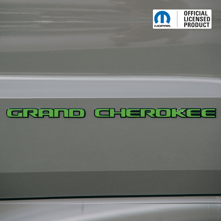 GRAND CHEROKEE Door Emblem Overlay Decals – Solid Color | Fits 2017-2022 Grand Cherokee WK2