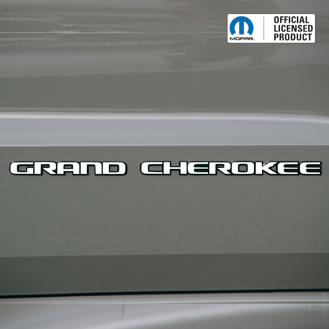 GRAND CHEROKEE Door Emblem Overlay Decals – Solid Color | Fits 2017-2022 Grand Cherokee WK2