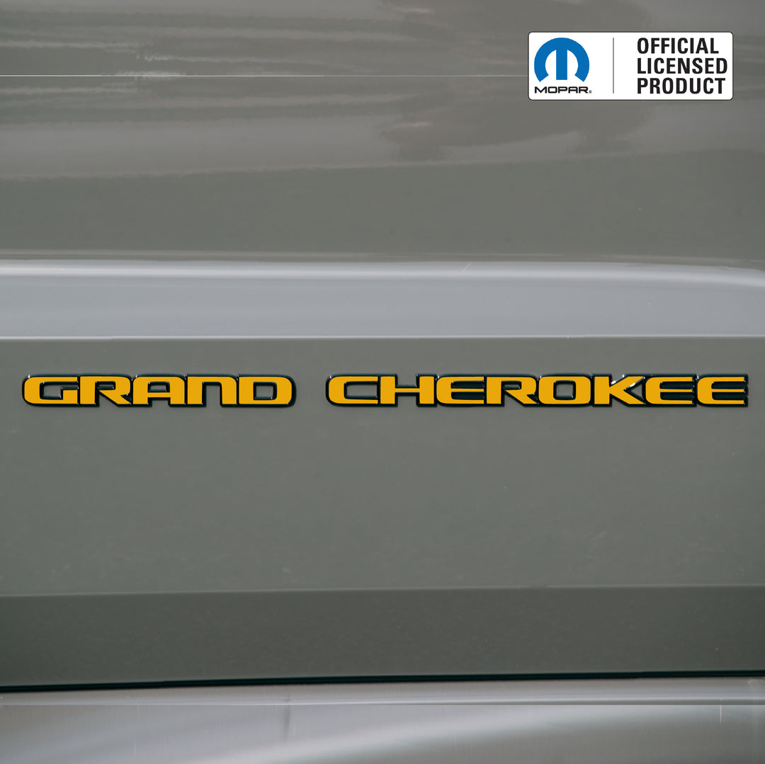 GRAND CHEROKEE Door Emblem Overlay Decals – Solid Color | Fits 2017-2022 Grand Cherokee WK2
