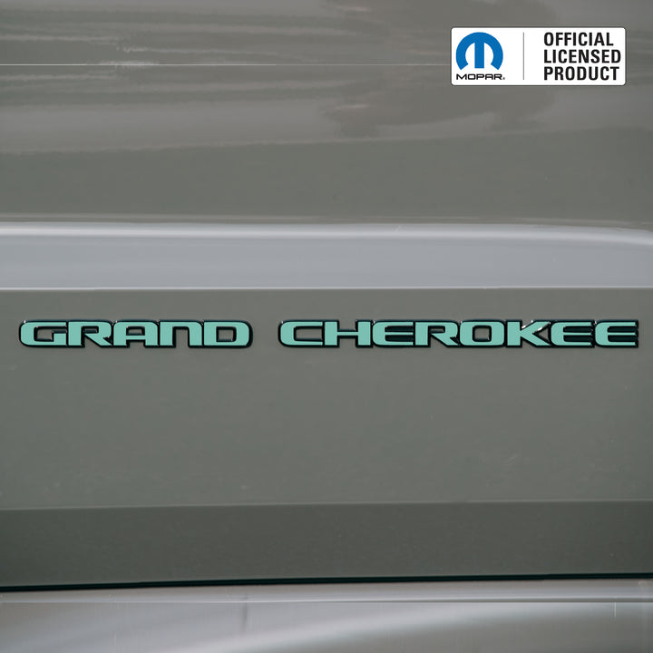 GRAND CHEROKEE Door Emblem Overlay Decals – Solid Color | Fits 2017-2022 Grand Cherokee WK2