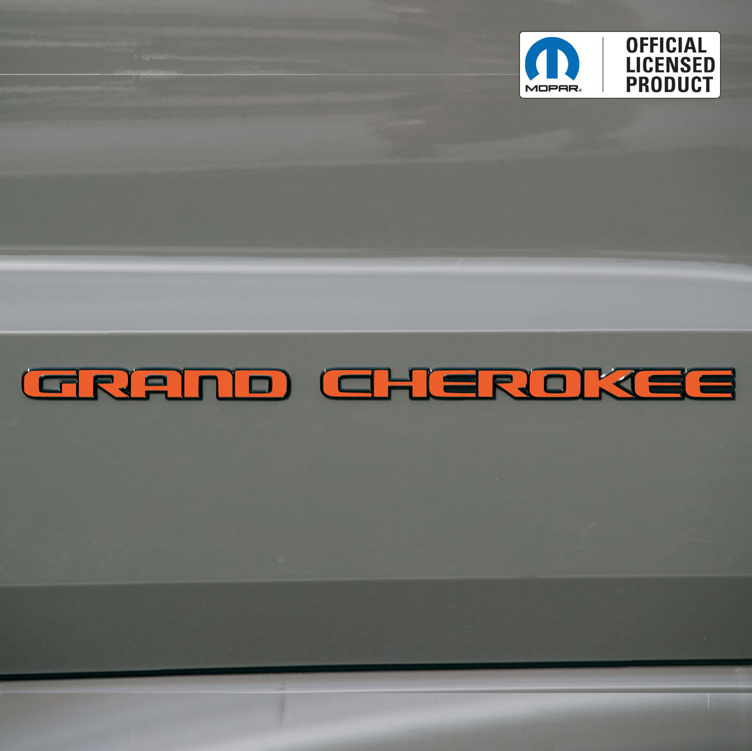 GRAND CHEROKEE Door Emblem Overlay Decals – Solid Color | Fits 2017-2022 Grand Cherokee WK2