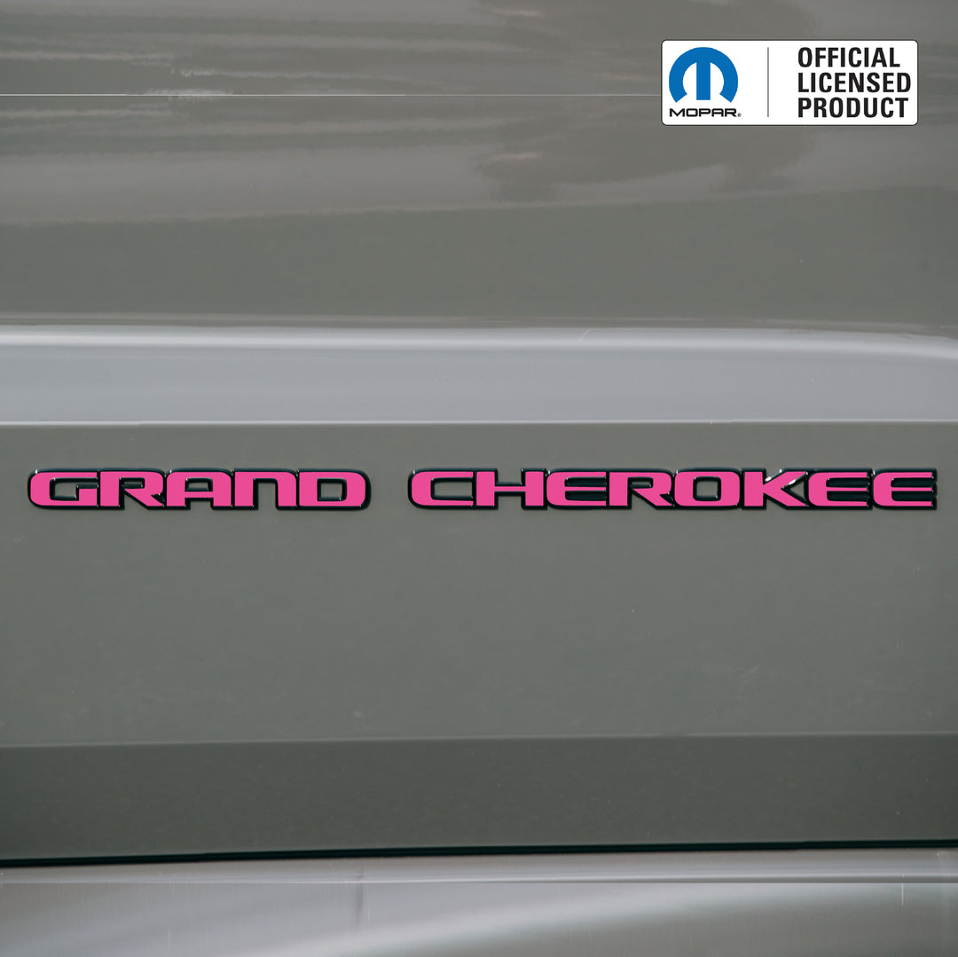 GRAND CHEROKEE Door Emblem Overlay Decals – Solid Color | Fits 2017-2022 Grand Cherokee WK2