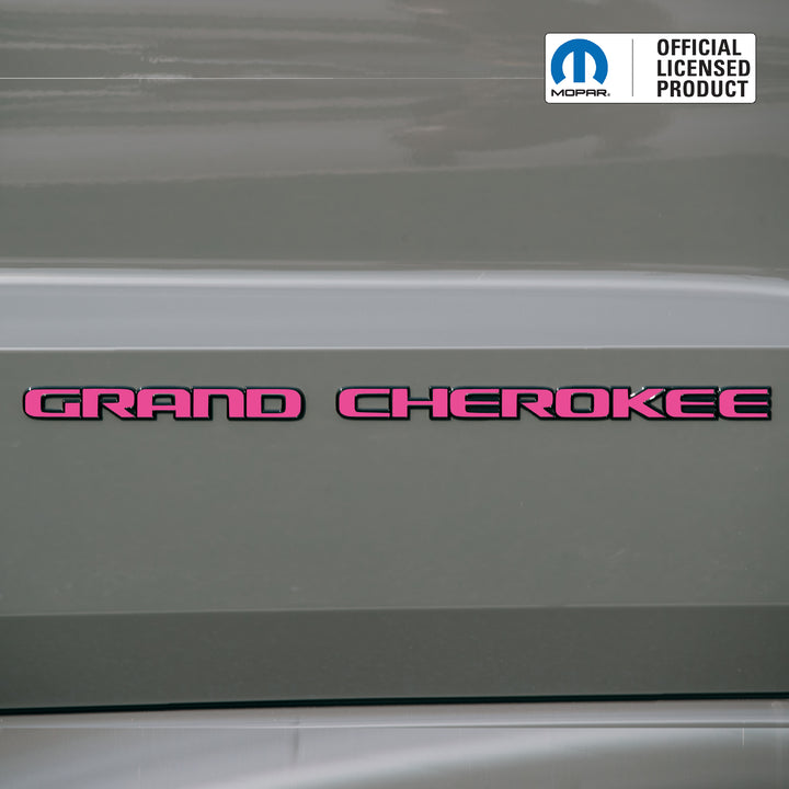 GRAND CHEROKEE Door Emblem Overlay Decals – Solid Color | Fits 2017-2022 Grand Cherokee WK2