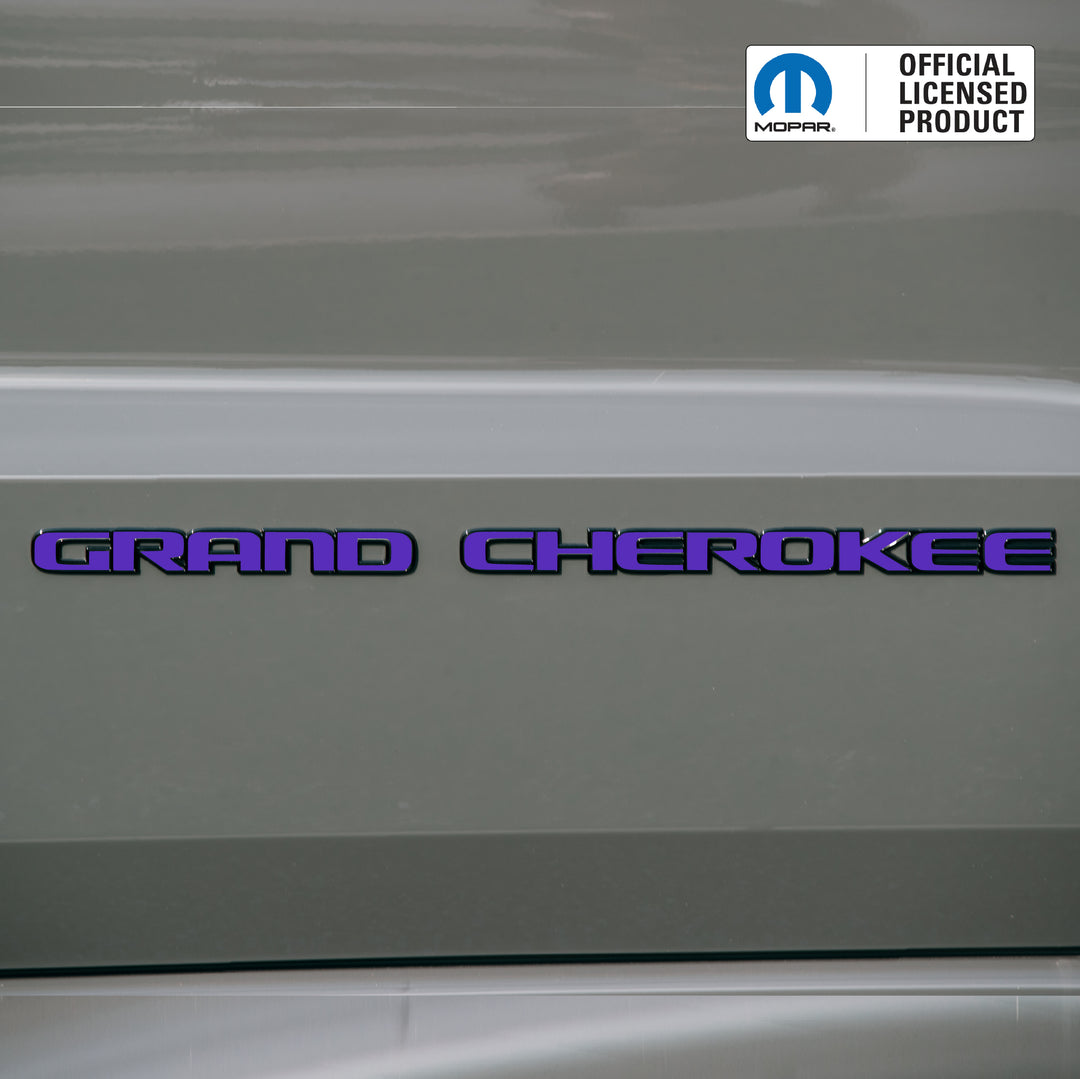 GRAND CHEROKEE Door Emblem Overlay Decals – Solid Color | Fits 2017-2022 Grand Cherokee WK2
