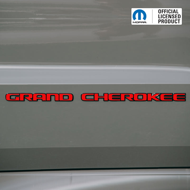 GRAND CHEROKEE Door Emblem Overlay Decals – Solid Color | Fits 2017-2022 Grand Cherokee WK2