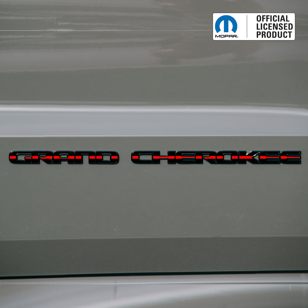 GRAND CHEROKEE Door Emblem Overlay Decals – American Flag Print Designs | Fits 2017–2022 Jeep Grand Cherokee WK2