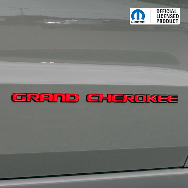 GRAND CHEROKEE Door Emblem Overlay Decals – Solid Color | Fits 2017-2022 Grand Cherokee WK2