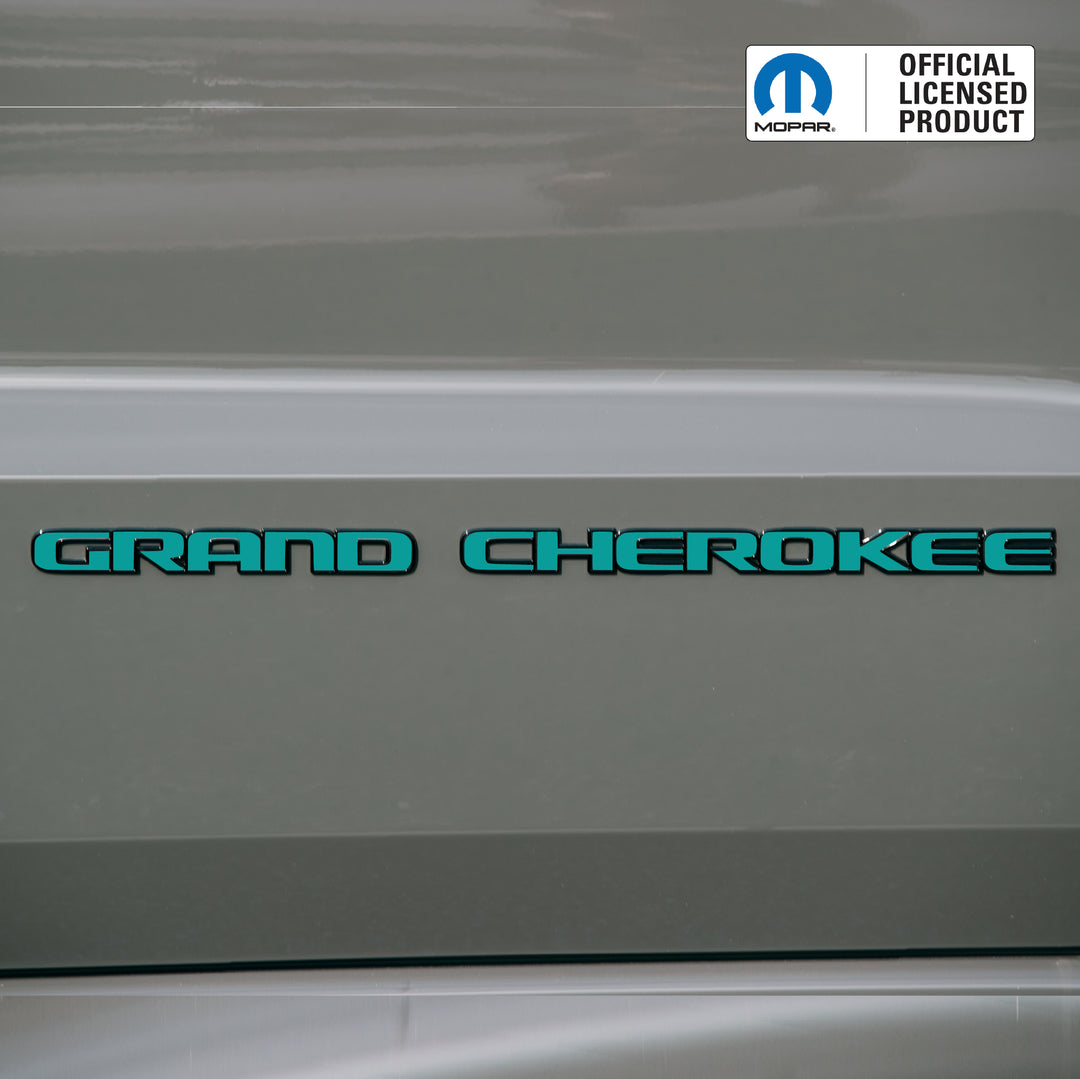 GRAND CHEROKEE Door Emblem Overlay Decals – Solid Color | Fits 2017-2022 Grand Cherokee WK2
