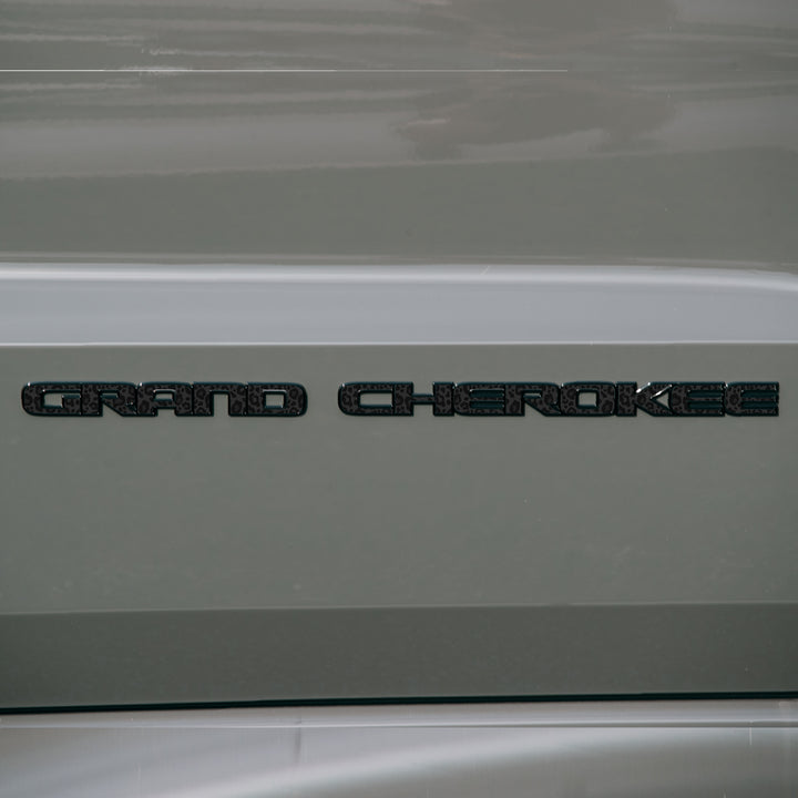 GRAND CHEROKEE Door Emblem Overlay Decals – Animal Print Designs | Fits 2017–2022 Jeep Grand Cherokee WK2