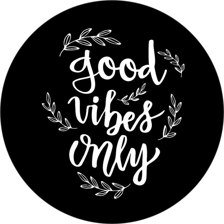 Good Vibes Only Floral Spare Tire Cover