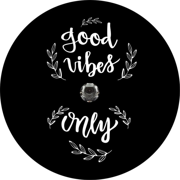 Good Vibes Only Floral Spare Tire Cover