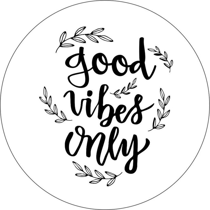 Good Vibes Only Floral Spare Tire Cover