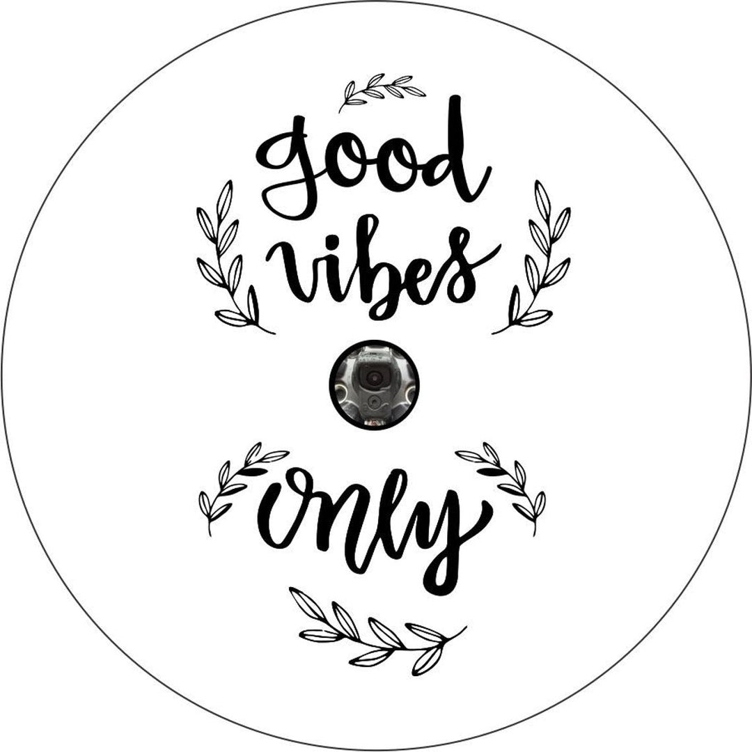 Good Vibes Only Floral Spare Tire Cover