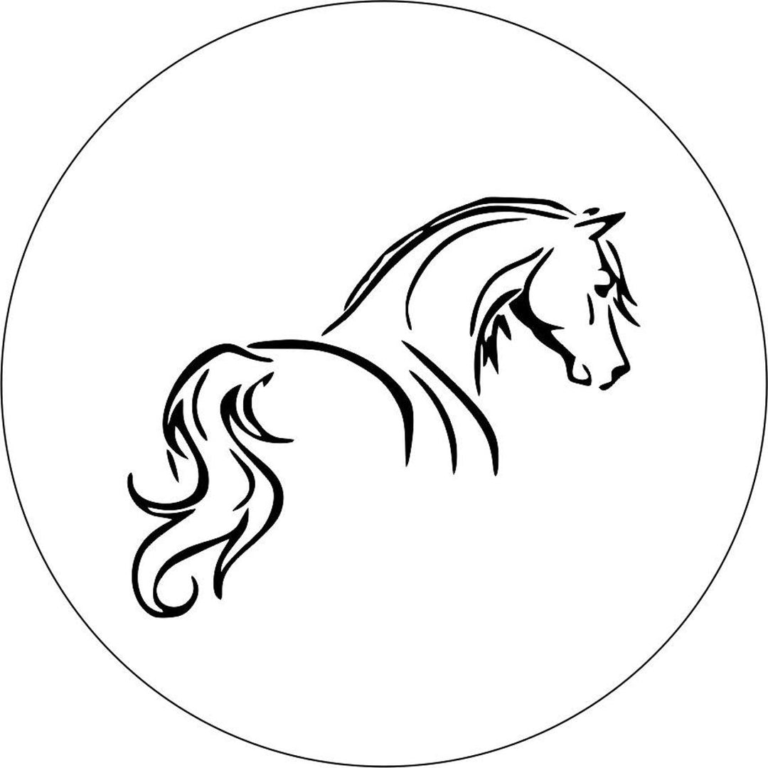 Silhouette of a Horse Spare Tire Cover Design for Jeep, Campers, Trailers, RV, Broncos & More