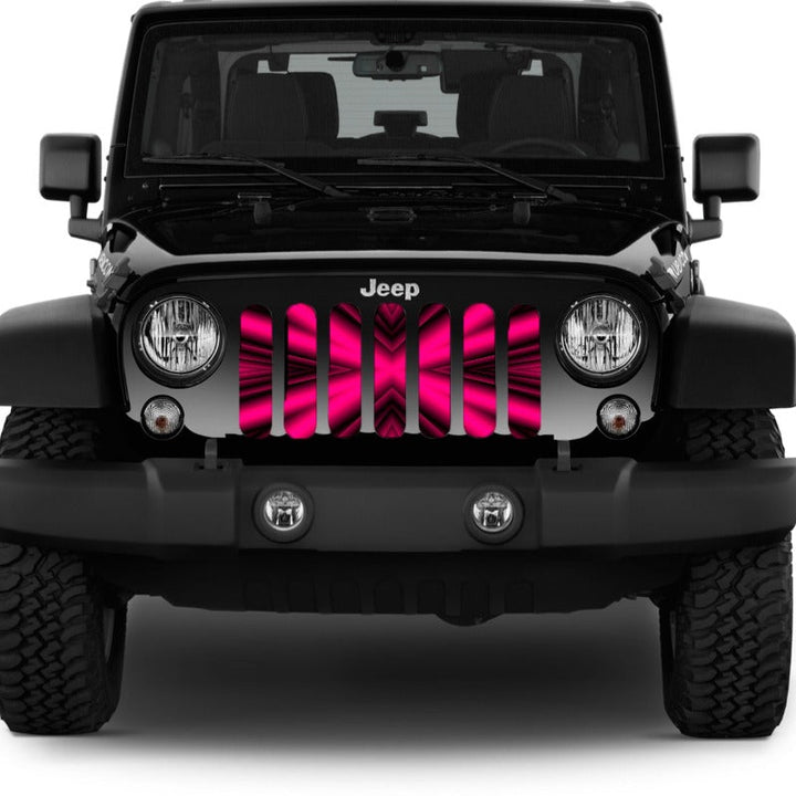 Hot Pink Star Burst Grille Insert for Jeep