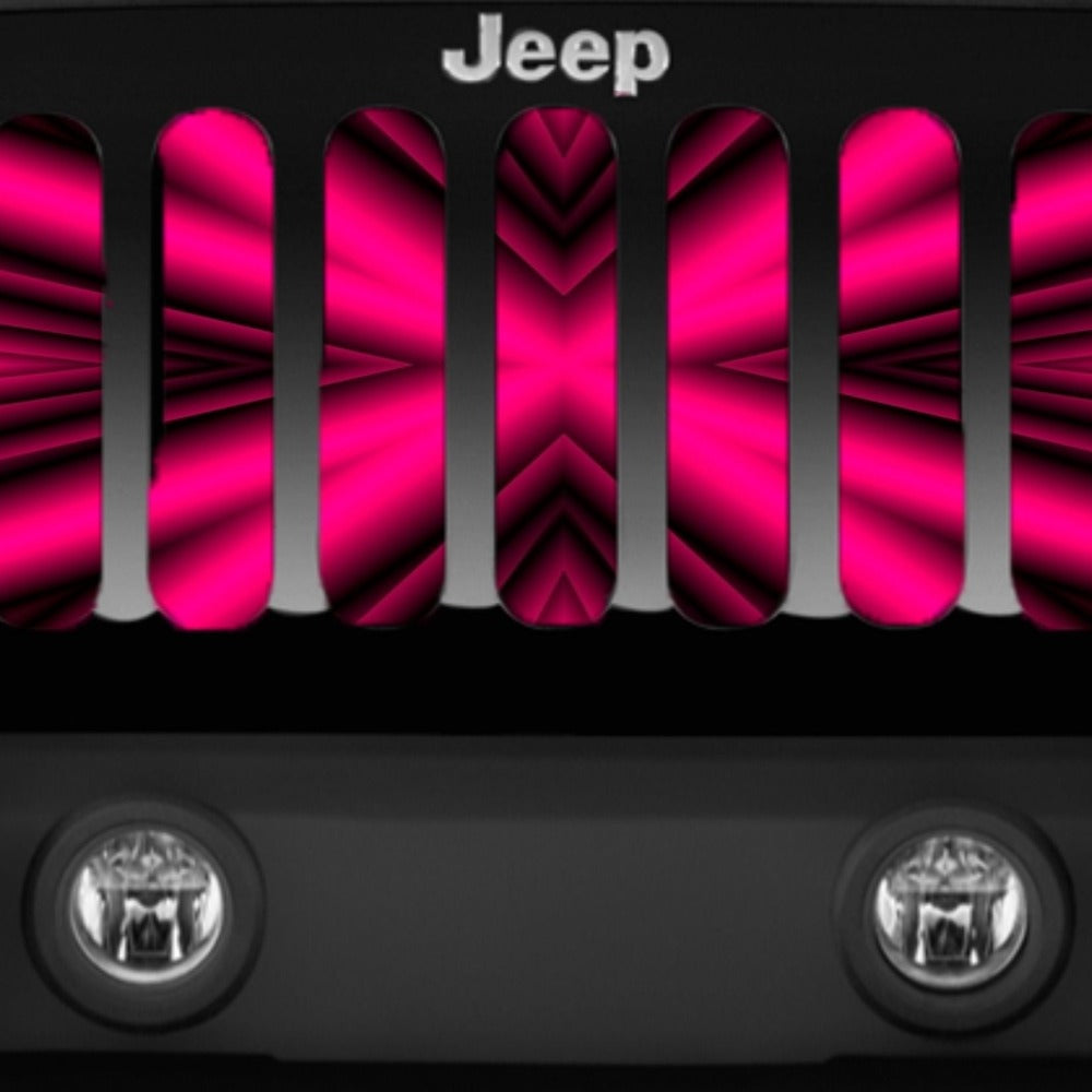 Hot Pink Star Burst Grille Insert for Jeep