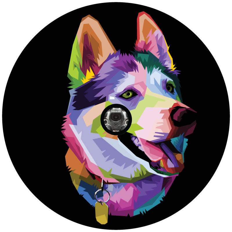 Pop Art Husky Spare Tire Cover for Jeep, Van, Bronco, RV