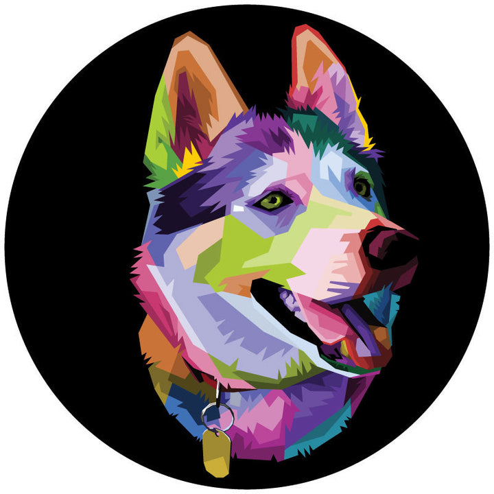 Pop Art Husky Spare Tire Cover for Jeep, Van, Bronco, RV