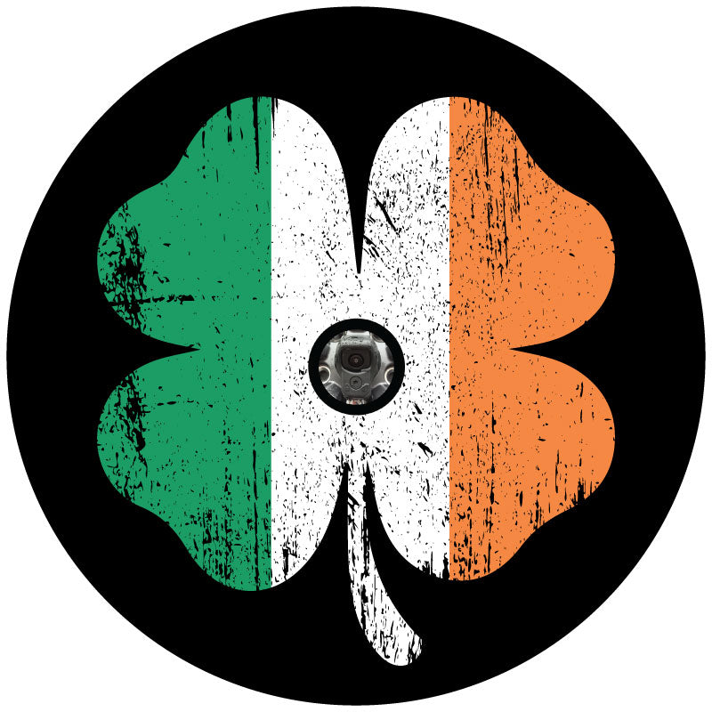 Irish Flag Shamrock Spare Tire Cover for Camper, Jeep, RV, Bronco, Van, Trailers