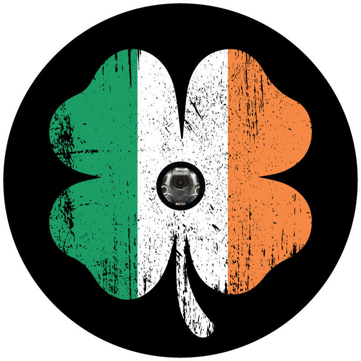 Irish Flag Shamrock Spare Tire Cover for Camper, Jeep, RV, Bronco, Van, Trailers