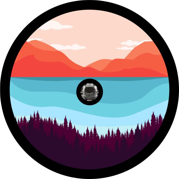 Artsy Mountain Range Spare Tire Cover for Jeep, Bronco, Camper, RV, Van, & More