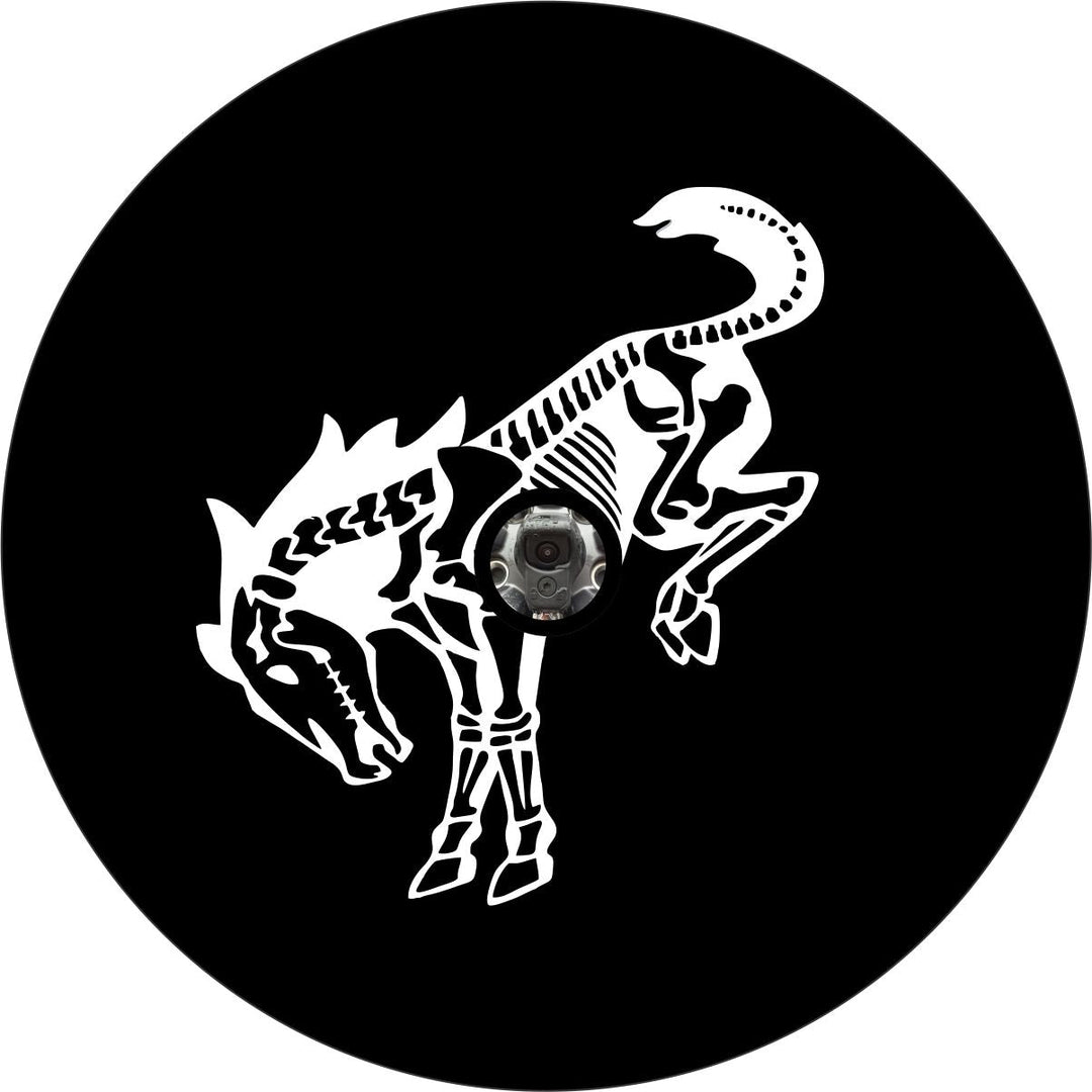 Bronco Horse Skeleton Spare Tire Cover for Ford Broncos, Jeep, RV, Campers, & More