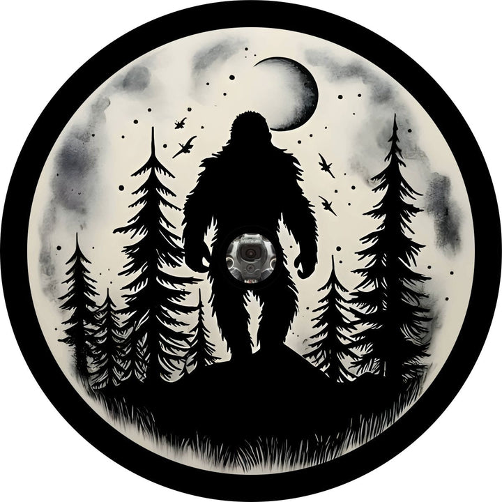 Walking in the Moonlight Bigfoot Sasquatch Spare Tire Cover for Bronco, Jeep, RV, Camper, Etc.