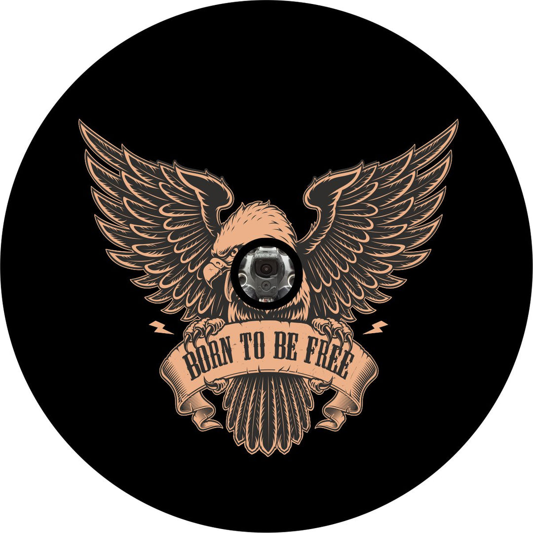 Born To Be Free Fierce American Eagle Spare Tire Cover for Jeep, Bronco, Camper, RV, Etc.