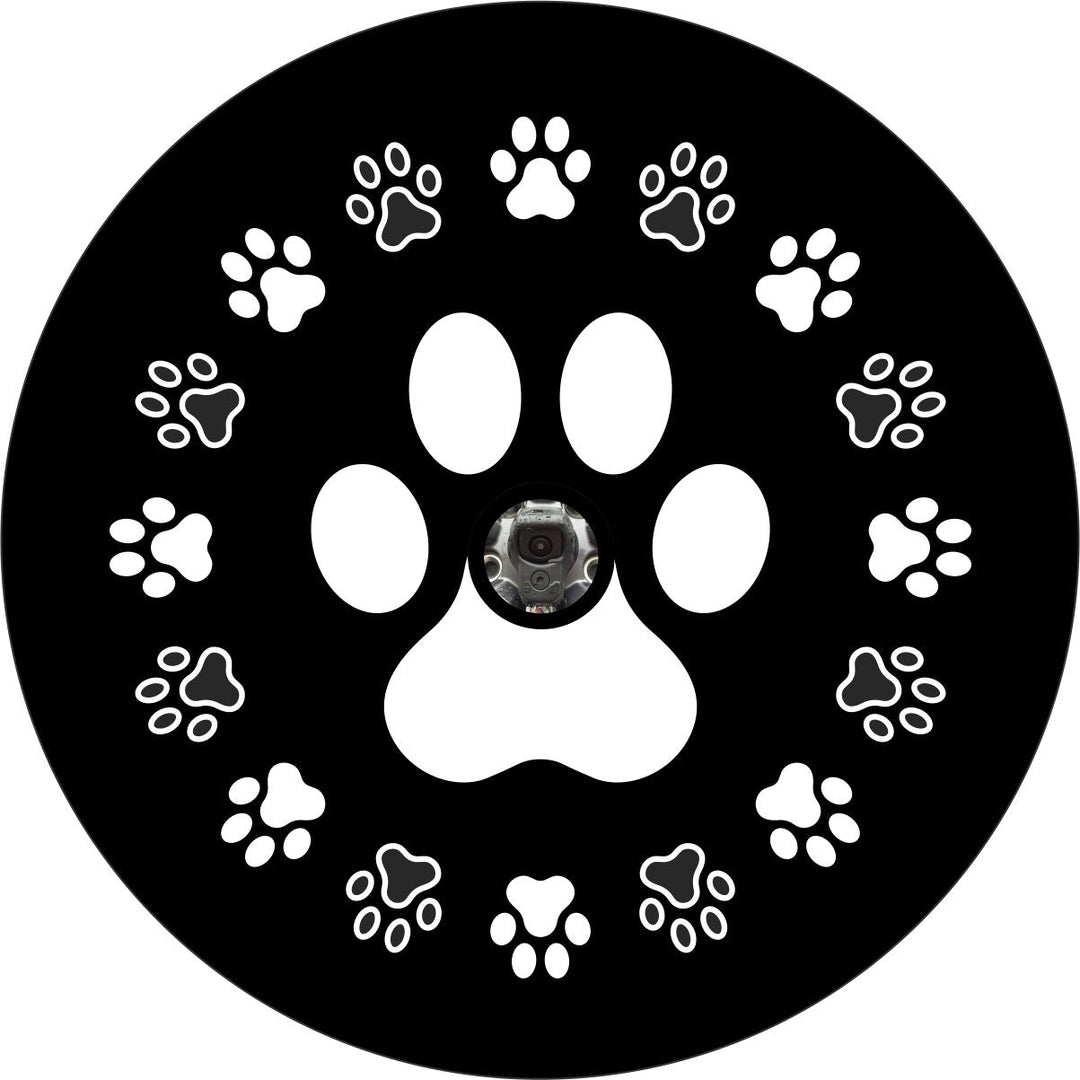 Dog Paws Around Dog Paw Spare Tire Cover for Jeep, Bronco, RV, Van, Camper