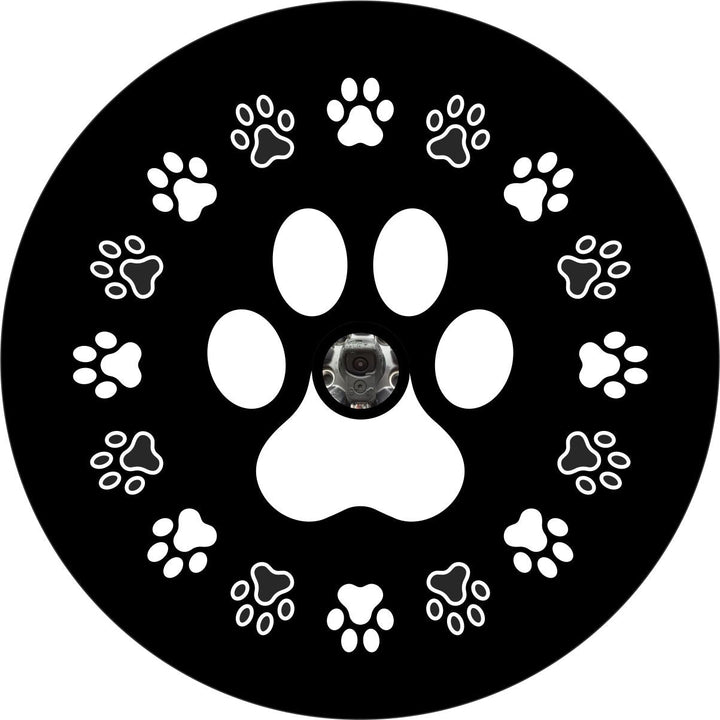 Dog Paws Around Dog Paw Spare Tire Cover for Jeep, Bronco, RV, Van, Camper