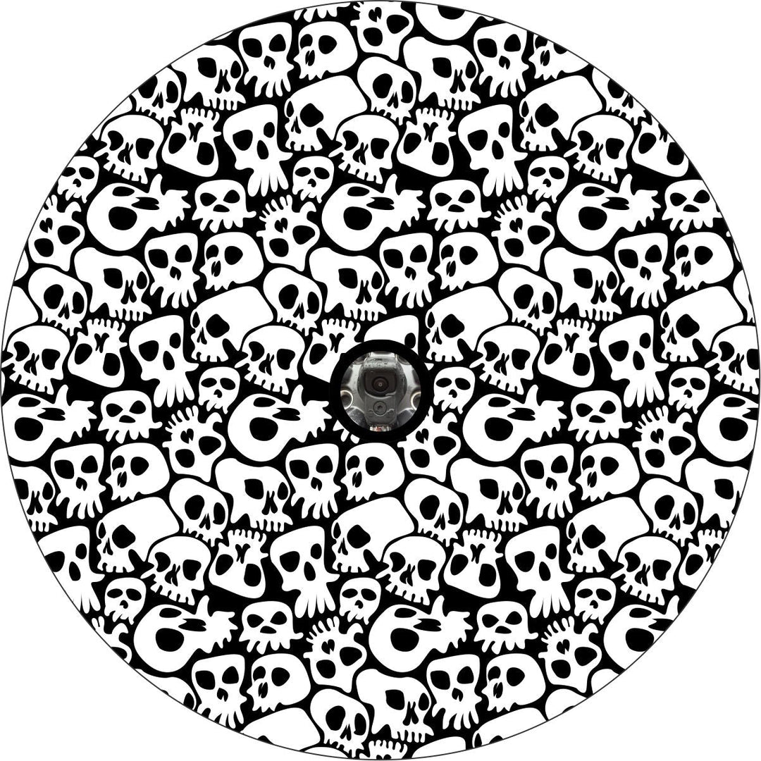 Pattern of Skulls Spare Tire Cover for Jeep, Bronco, RV, Camper, Trailers, & More