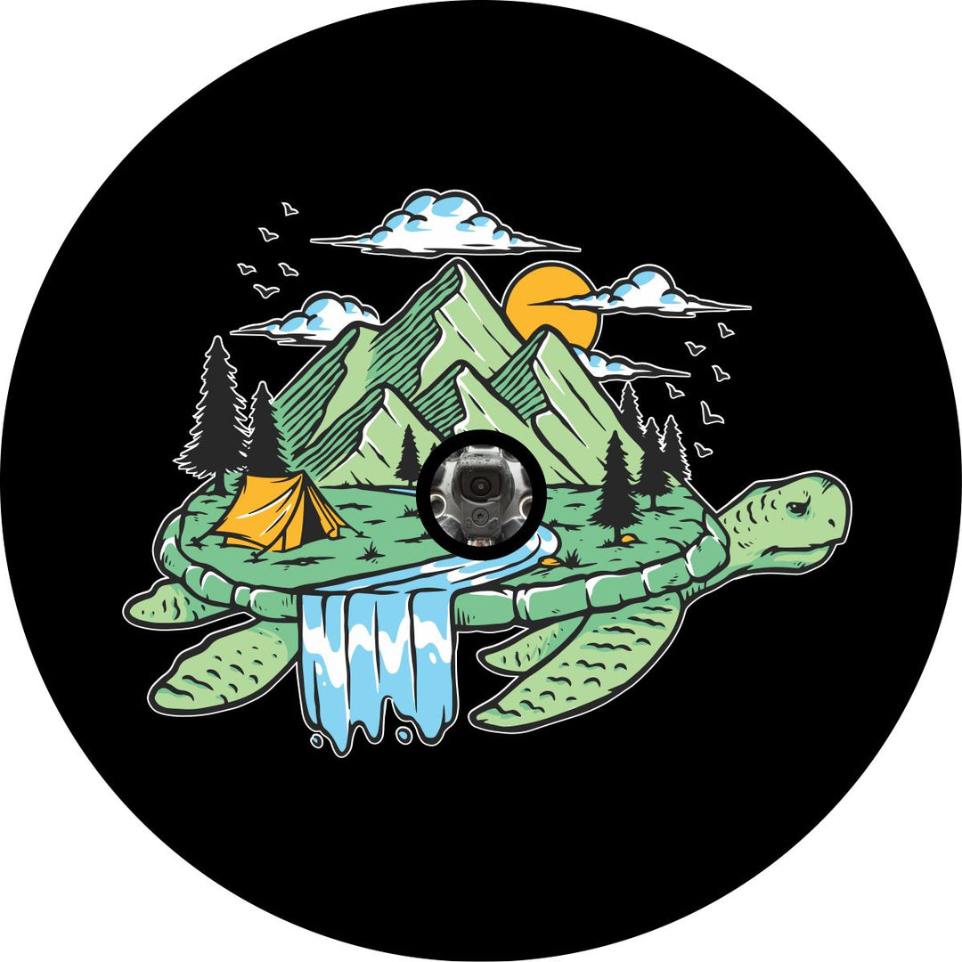 Camping on Turtle Island Unique Spare Tire Cover for Jeep, Bronco, RV, Camper, & More