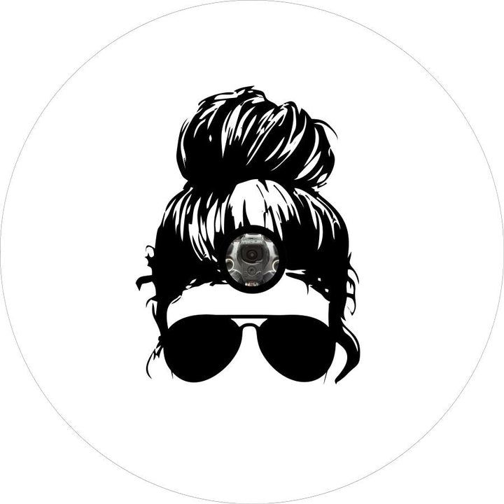 Messy Bun Girl with Sunglasses