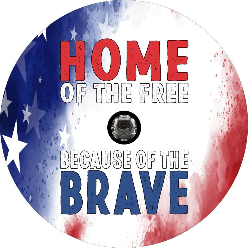 Home of the Free Because of the Brave Tie Dye Patriotic Spare Tire Cover