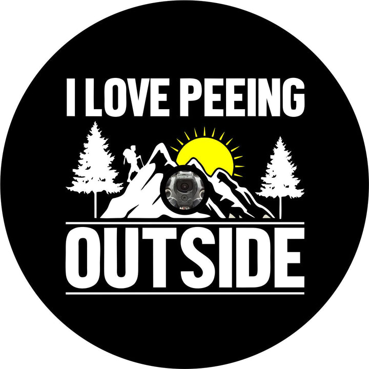 I Love Peeing Outside Funny Spare Tire Cover for Jeep, RV, Bronco, Camper, & More